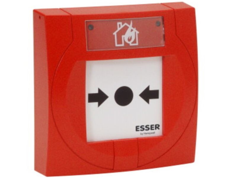 Esser IQ8 häirenupp, klaasiga, kompakt adresseeritav, isolaatoriga Punane