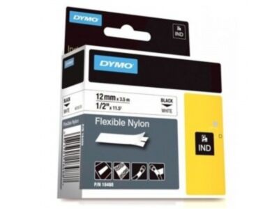 Dymo Rhino nailon lint 12mm must/valge